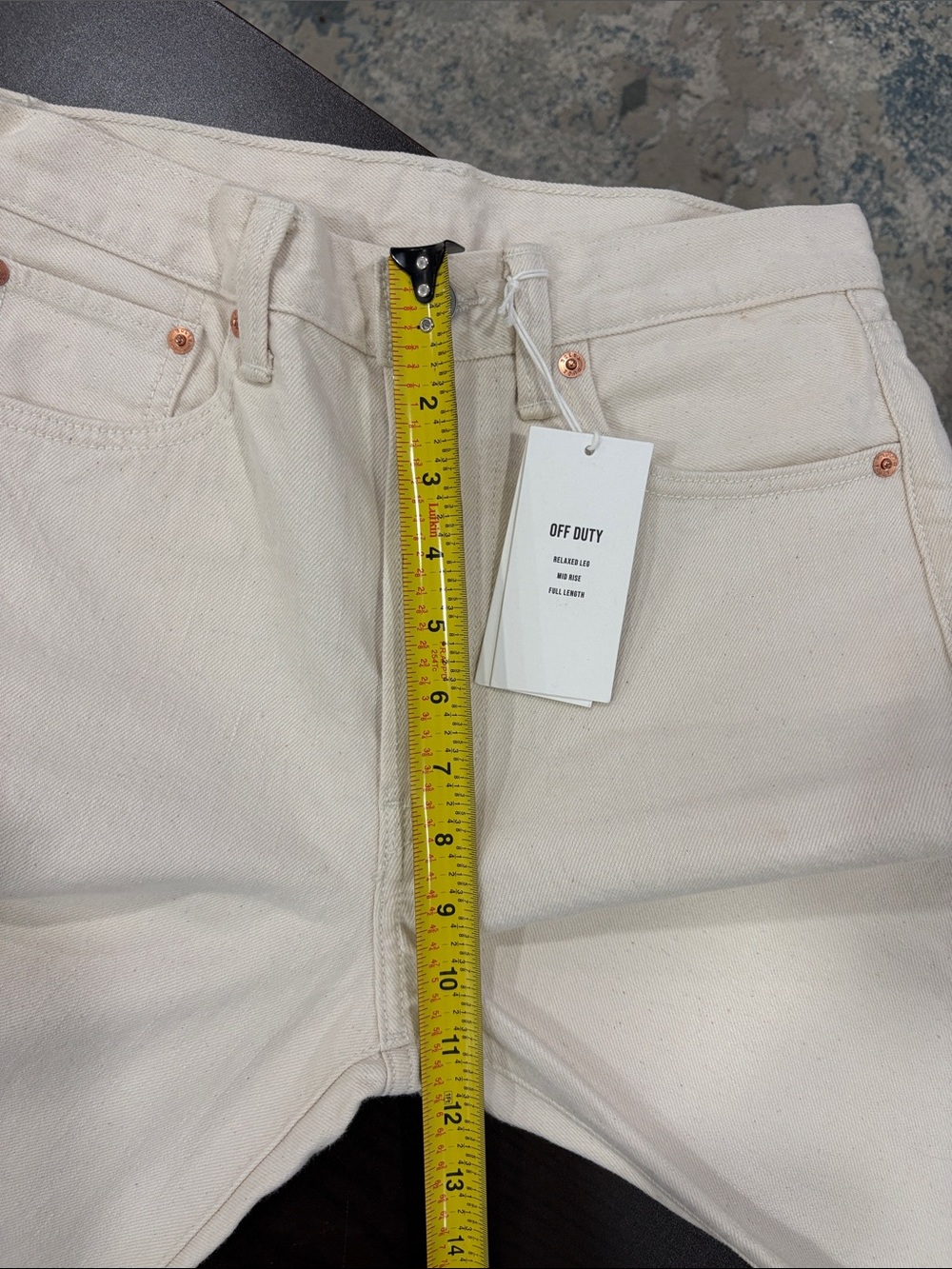 Buck Mason NWT Women’s N008 Off Duty Jean Japanese Seeded Natural Denim Size 23 - Picture 10 of 16
